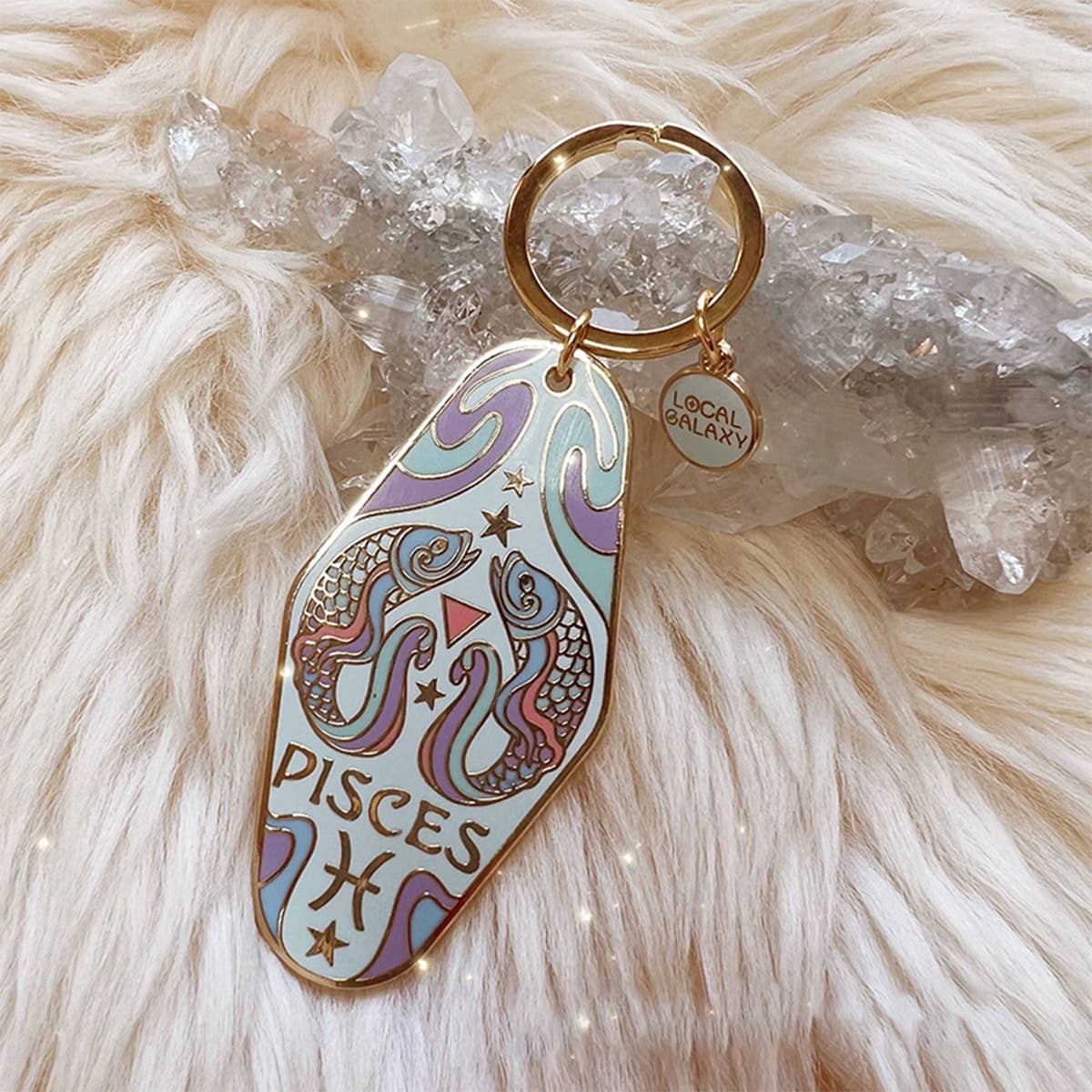 Retro Motel Zodiac Enamel Keychain