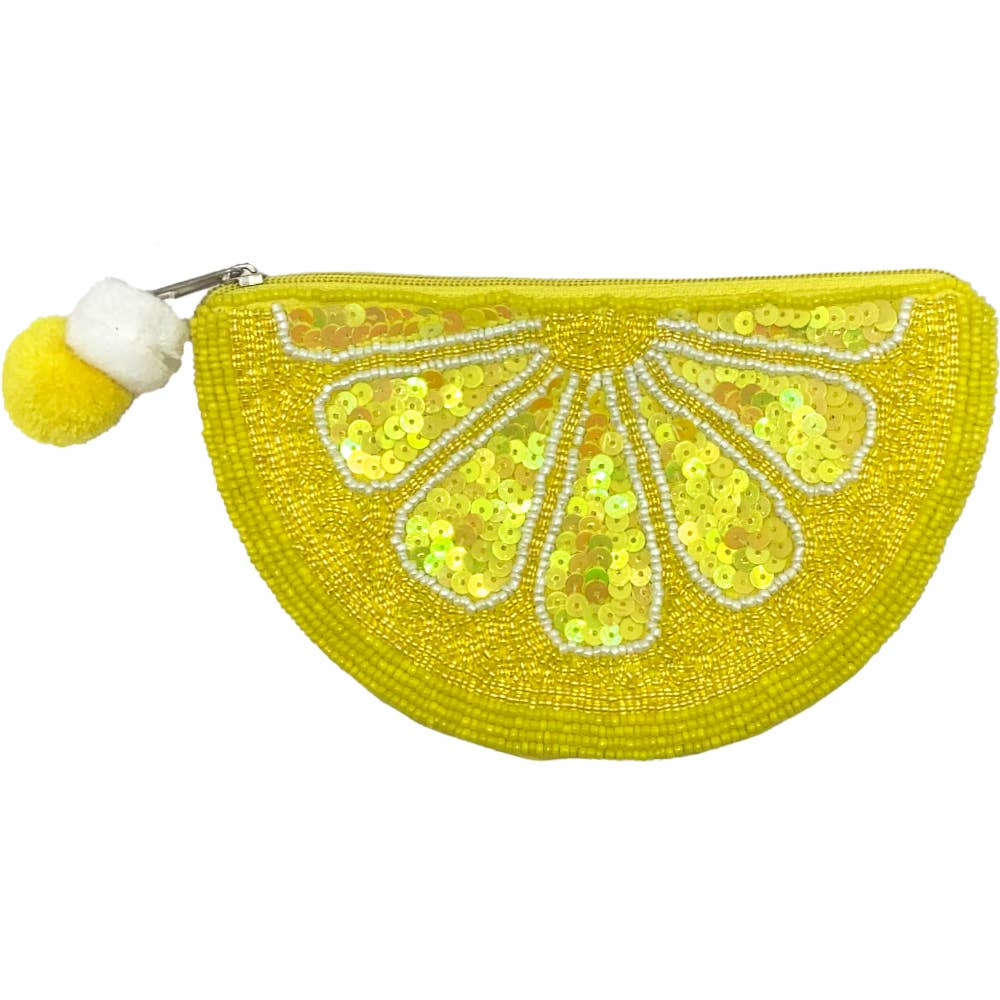 Lemon Beaded Coin Purse