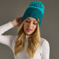 Front Row Pom Hat - Turquoise Pom Pom Hat
