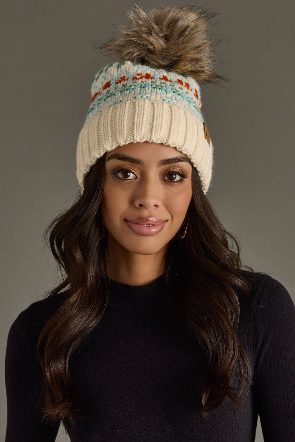 Front Row Pom Hat - Playful Patterned Hat
