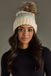 Front Row Pom Hat - Playful Patterned Hat
