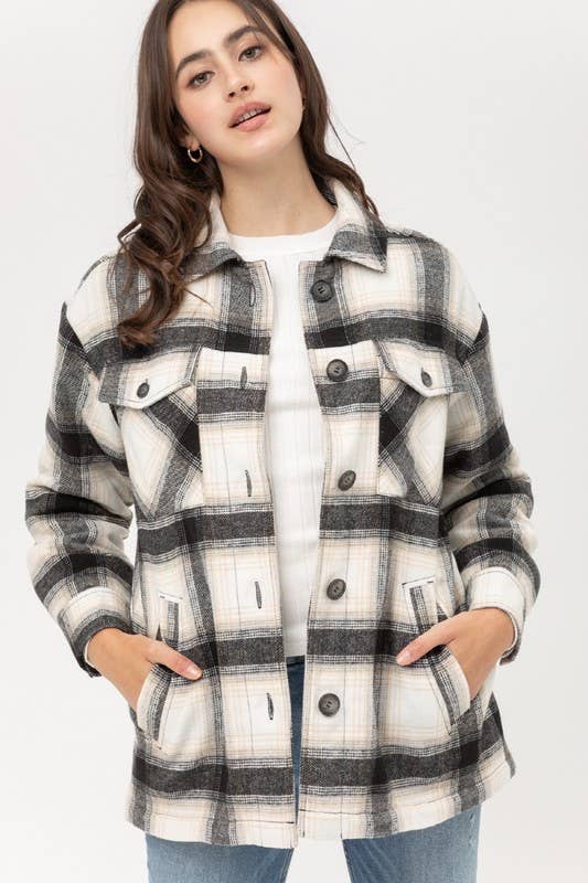 Fleece Lined Plaid Jacket