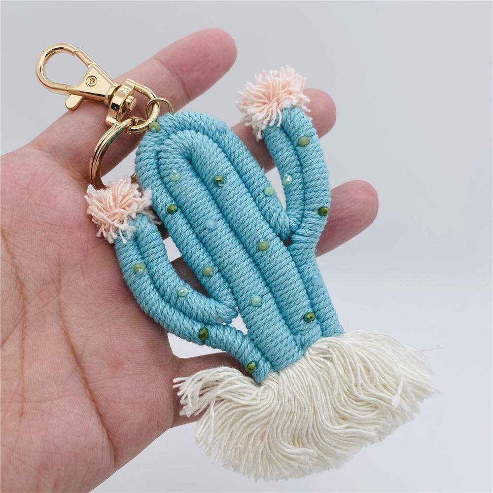Bohemian Cactus Keychain