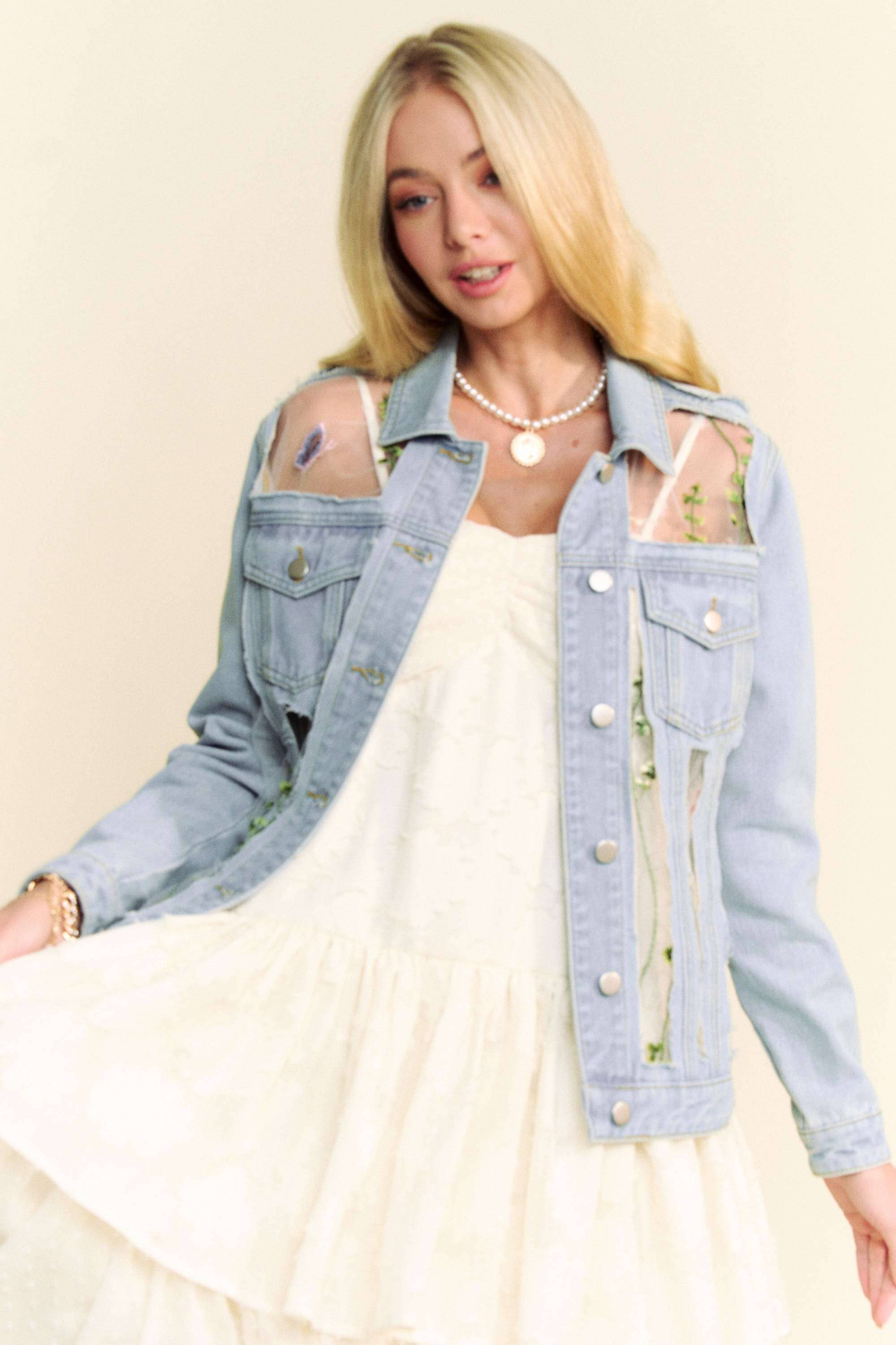 Floral Denim Jacket