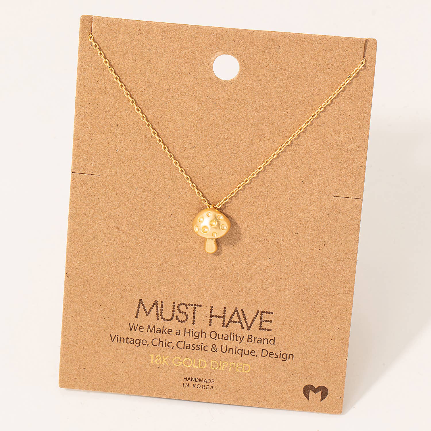 Mini Mushroom Pendant Necklace