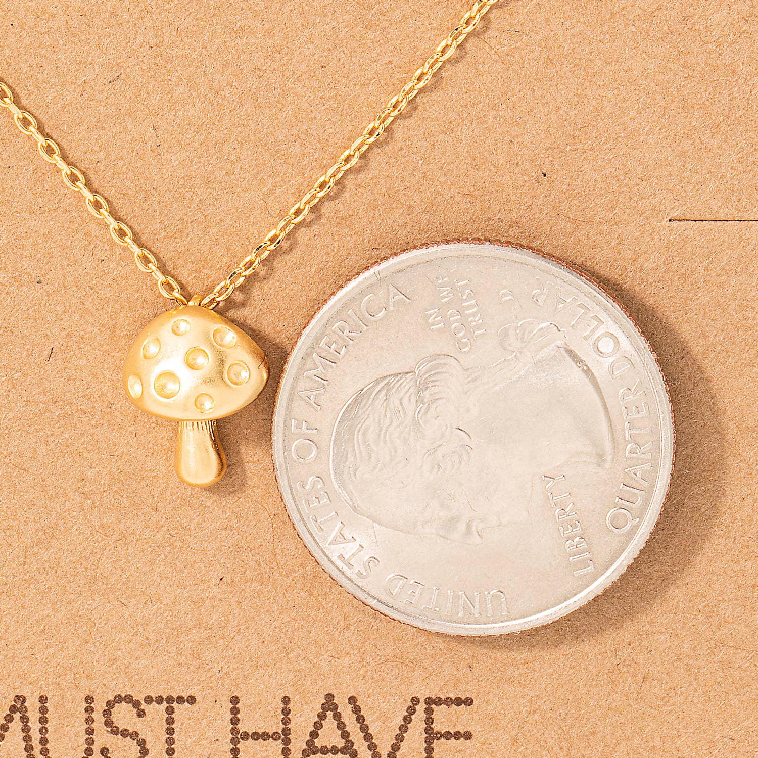 Mini Mushroom Pendant Necklace