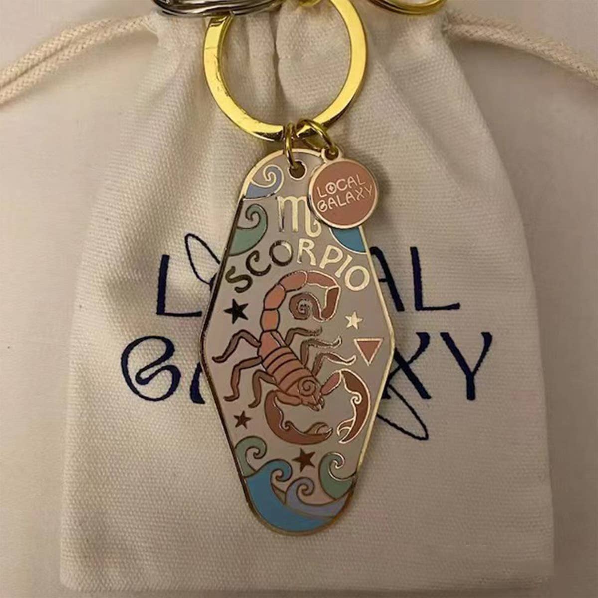 Retro Motel Zodiac Enamel Keychain