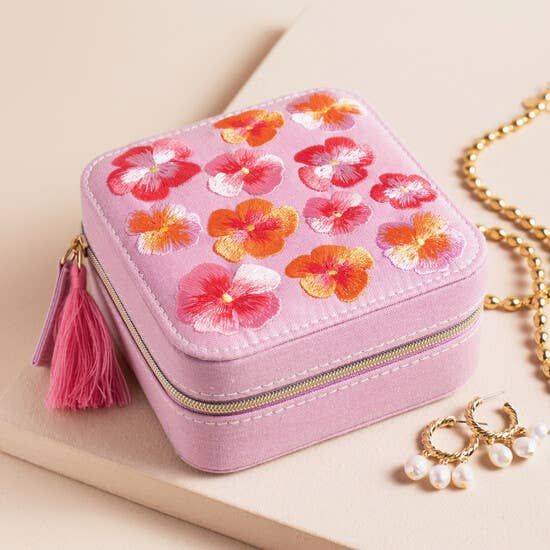 Floral Travel Jewelry Box