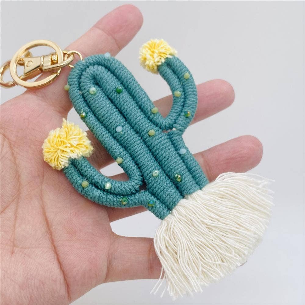 Bohemian Cactus Keychain
