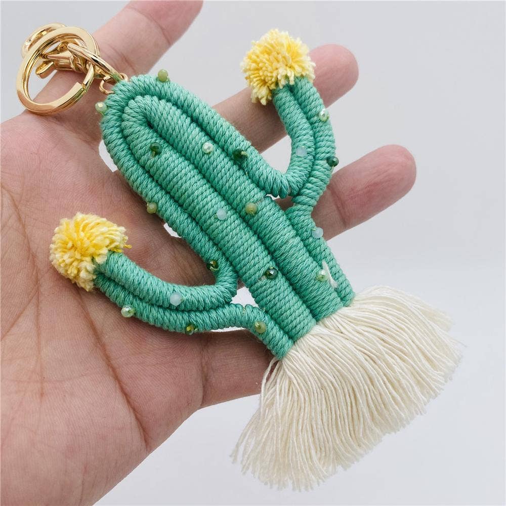Bohemian Cactus Keychain