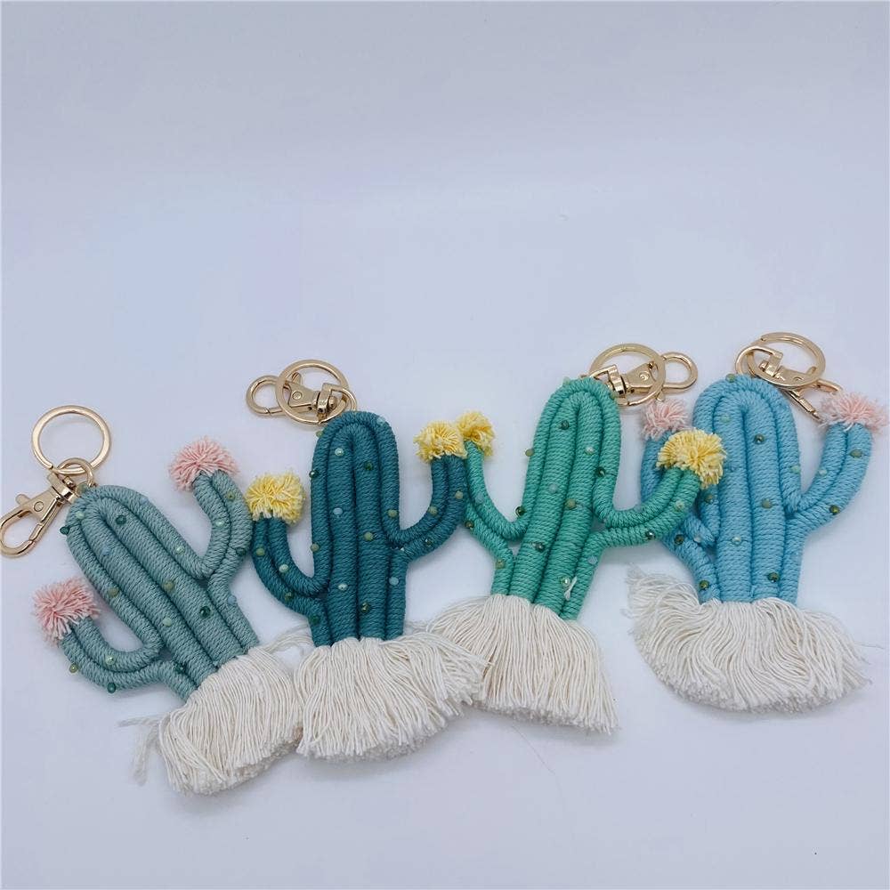 Bohemian Cactus Keychain