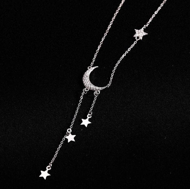 Moon Star Tassel Necklace