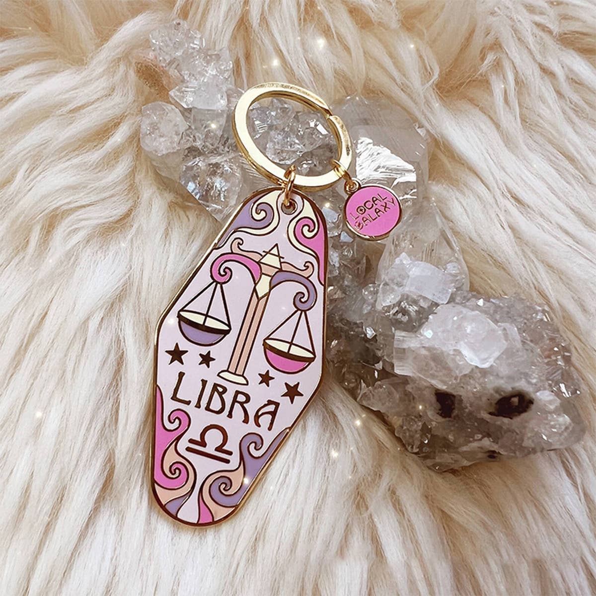 Retro Motel Zodiac Enamel Keychain