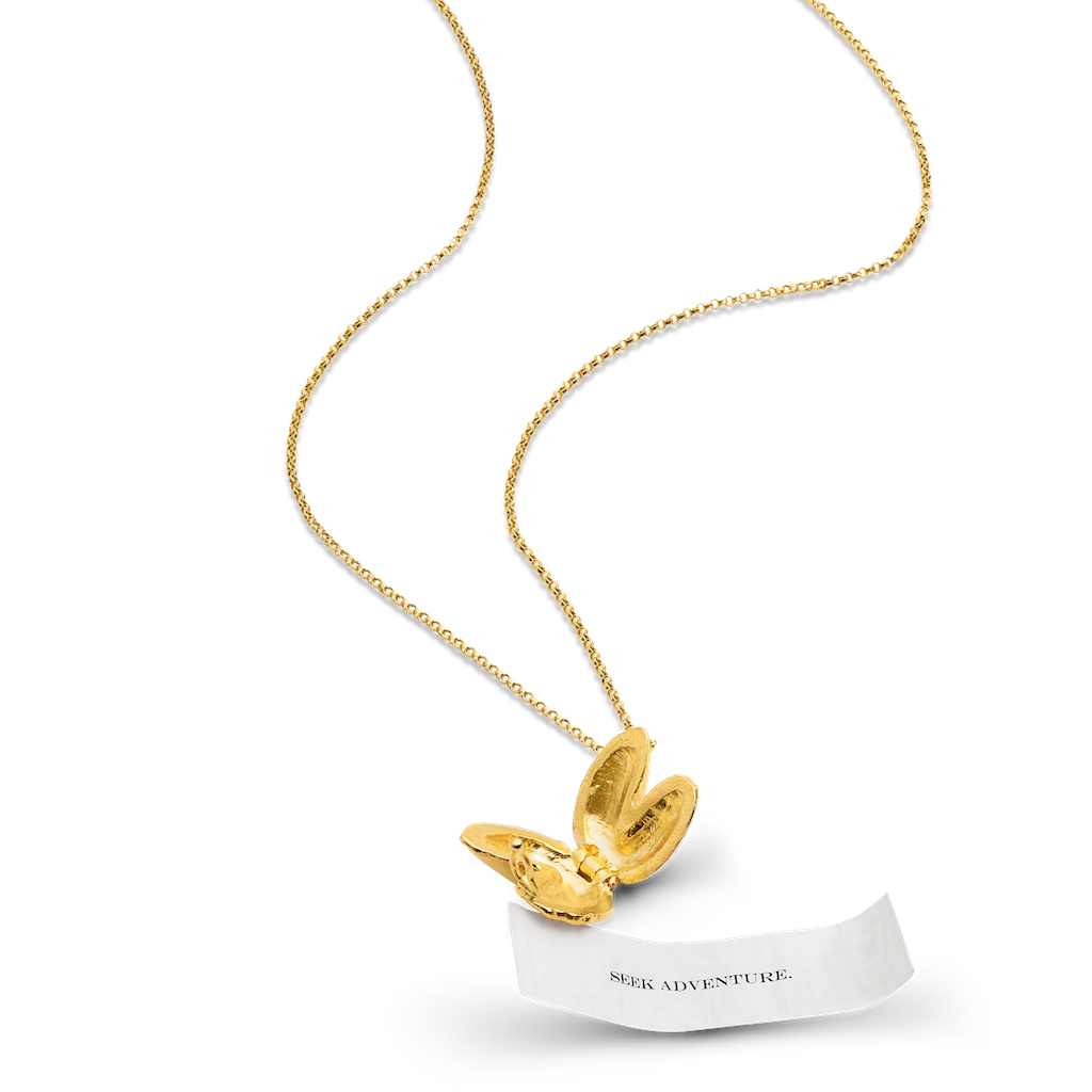 Locket Necklace - Fortune Cookie Locket Necklace - Secret Message Locet
