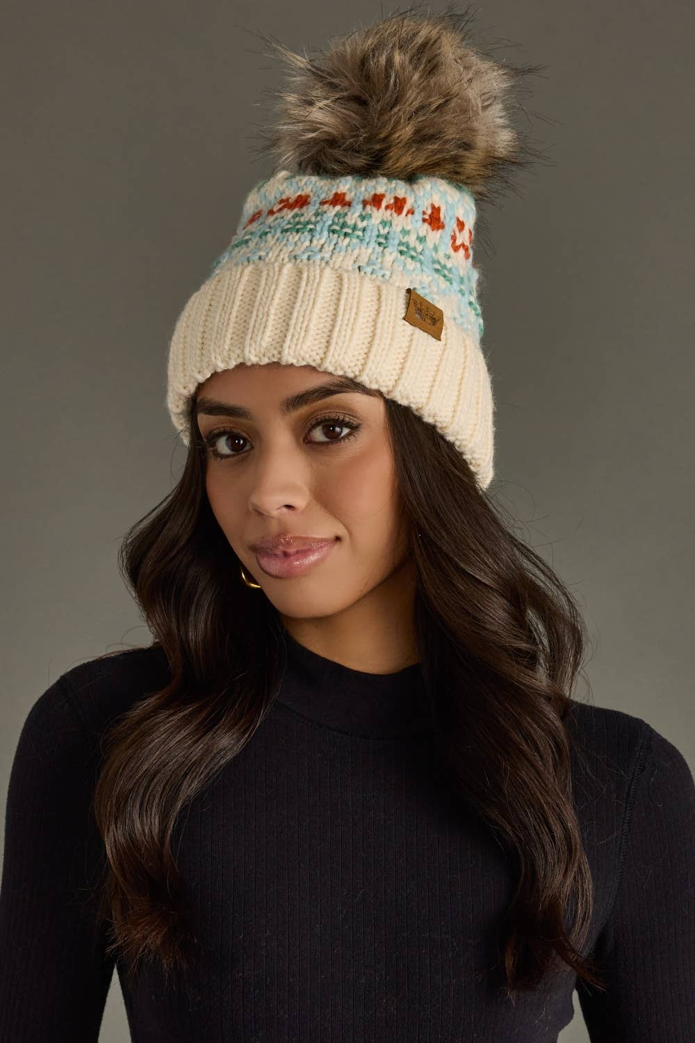 Front Row Pom Hat - Playful Patterned Hat
