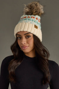 Front Row Pom Hat - Playful Patterned Hat
