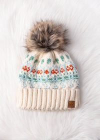 Front Row Pom Hat - Playful Patterned Hat
