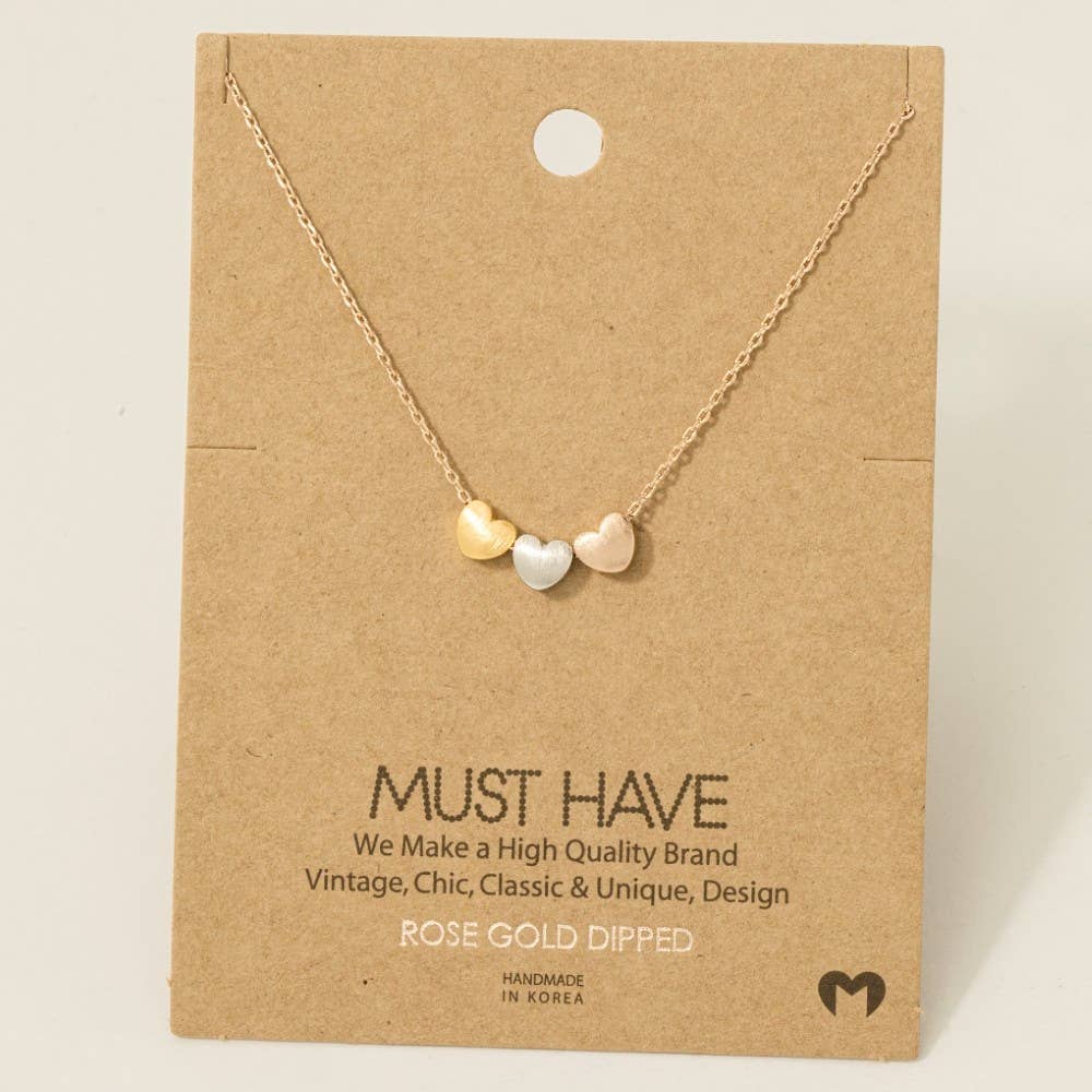 Dainty Three Heart Necklace
