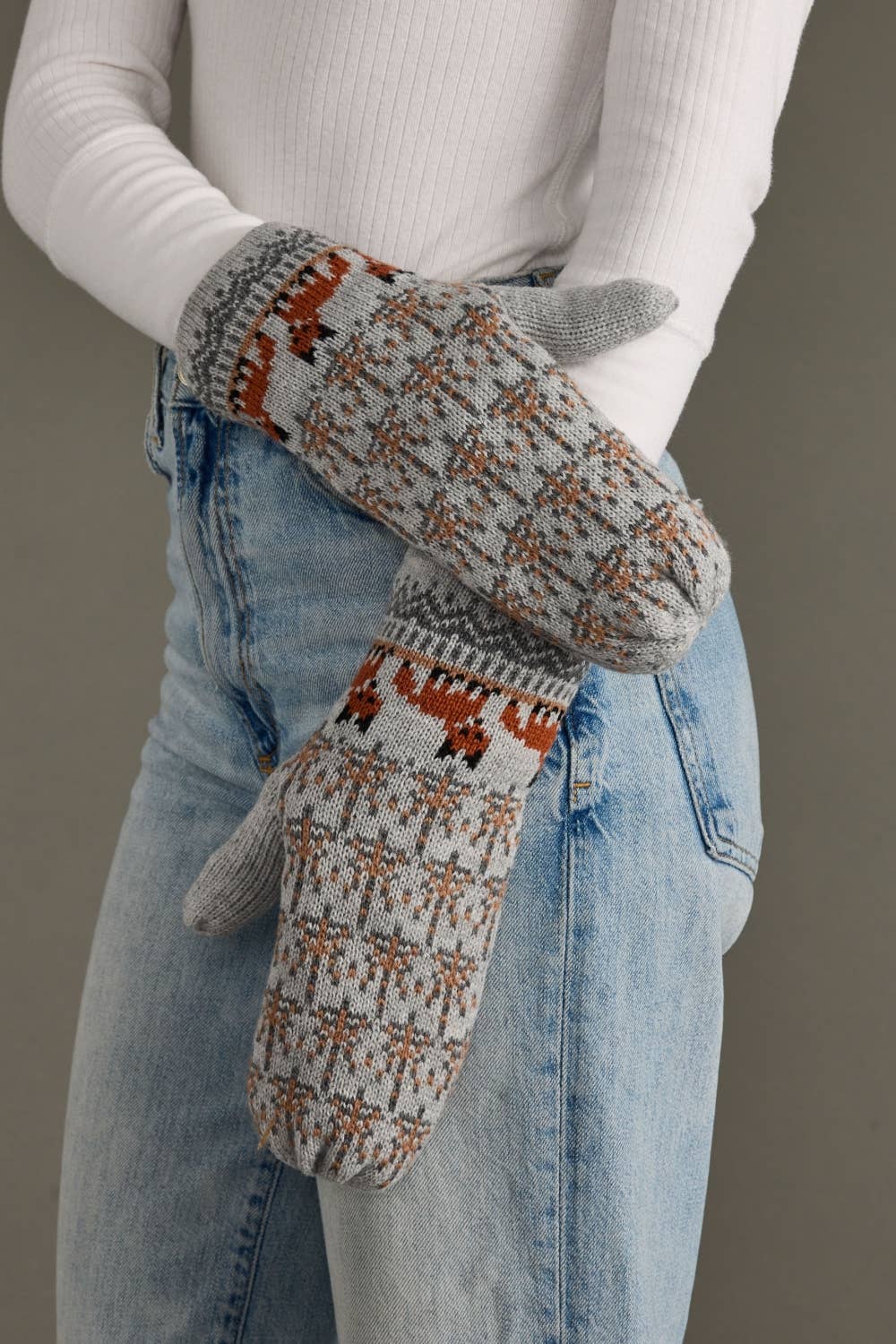 Gray Fox Mittens