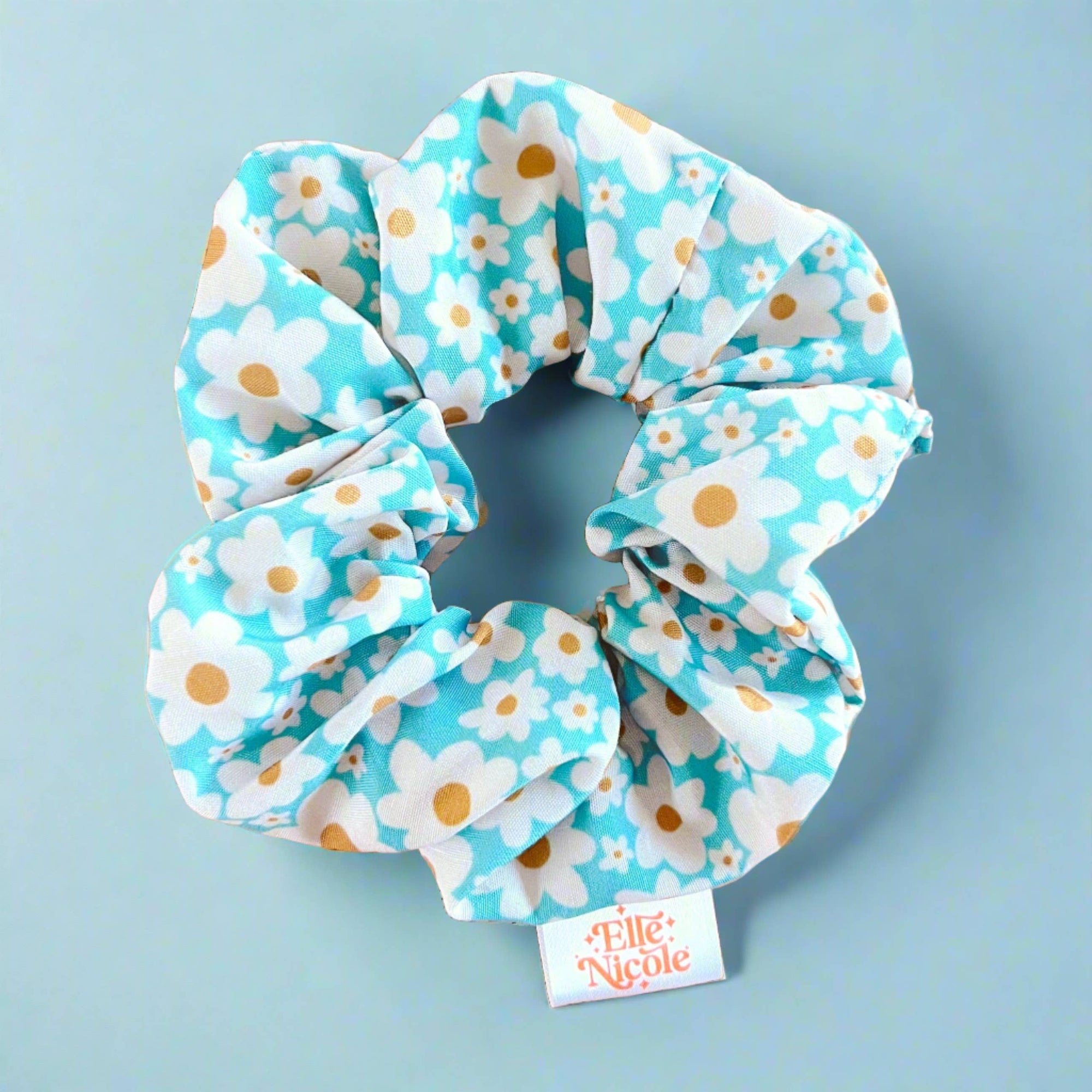 Blue Daisy Scrunchie