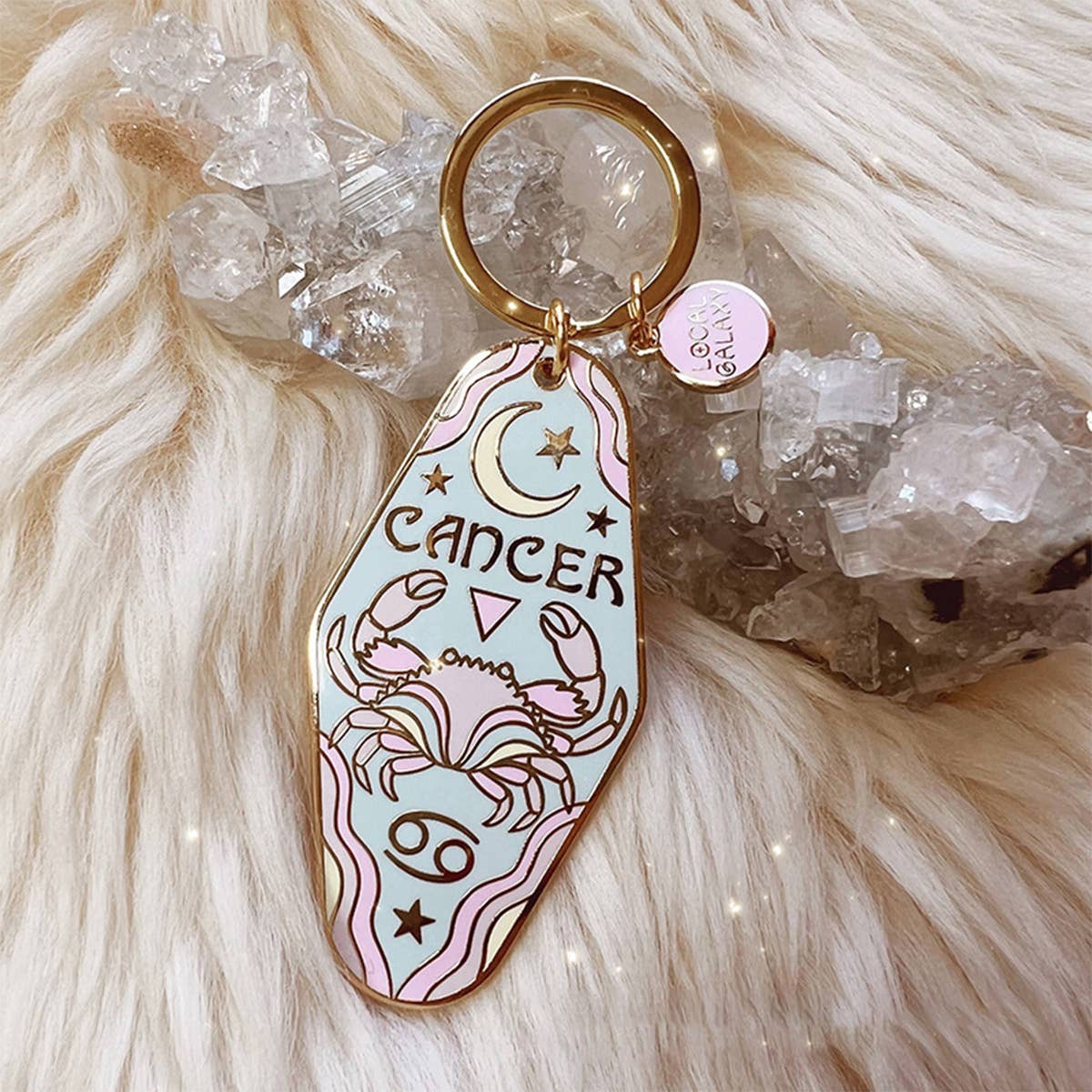 Retro Motel Zodiac Enamel Keychain