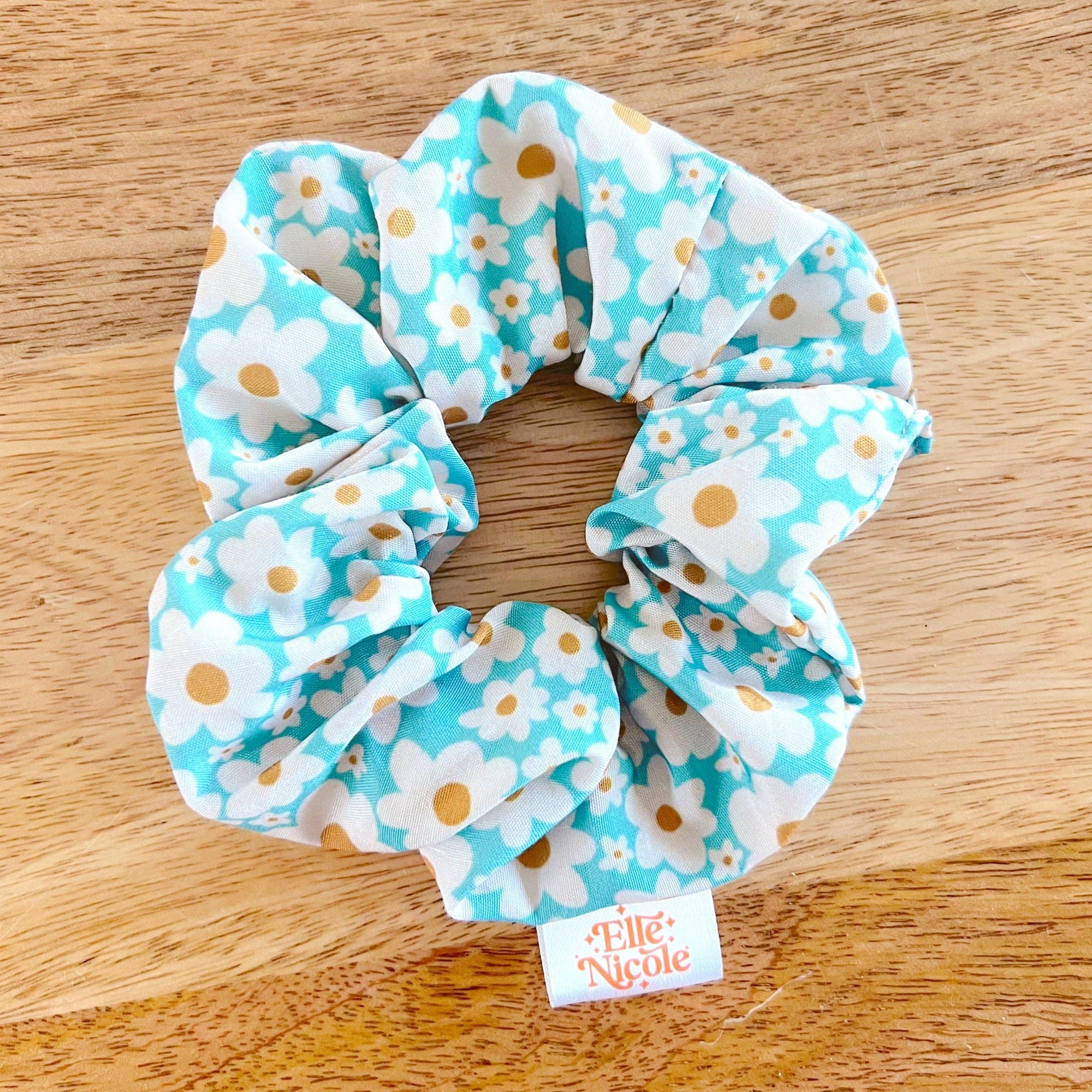 Blue Daisy Scrunchie