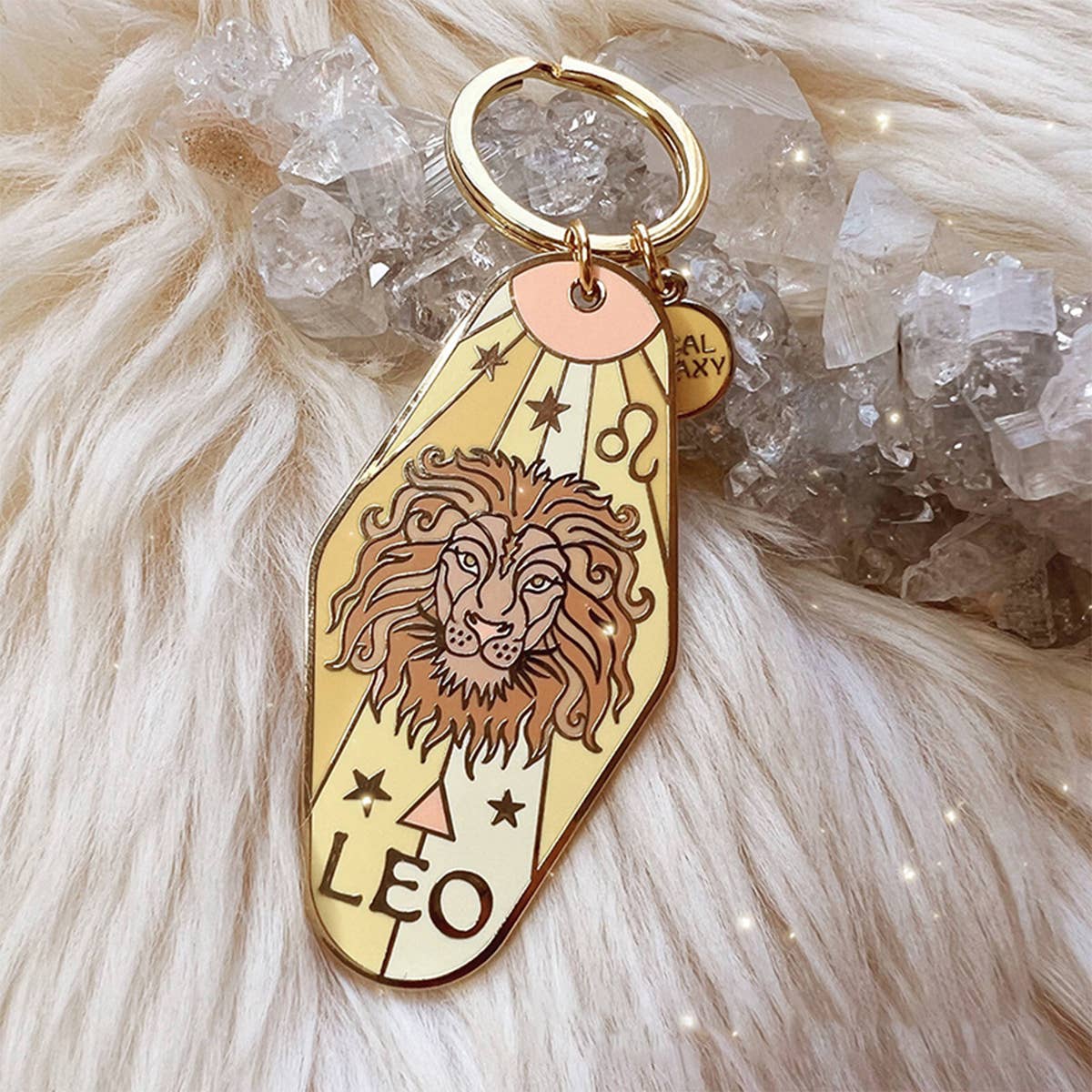 Retro Motel Zodiac Enamel Keychain