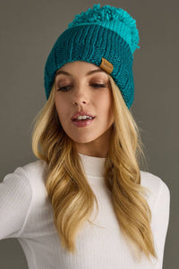 Front Row Pom Hat - Turquoise Pom Pom Hat
