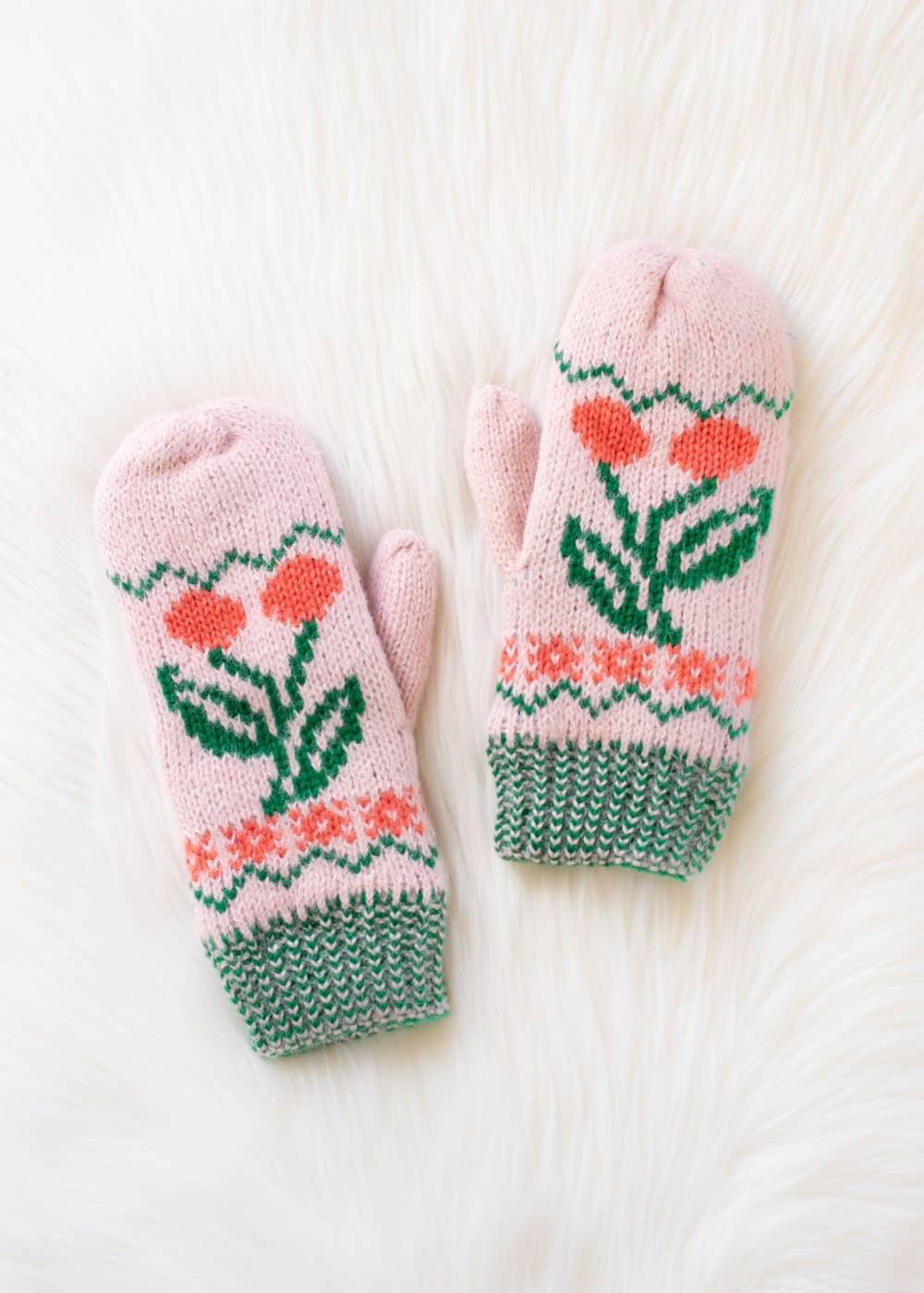 Cherry Pattern Mittens