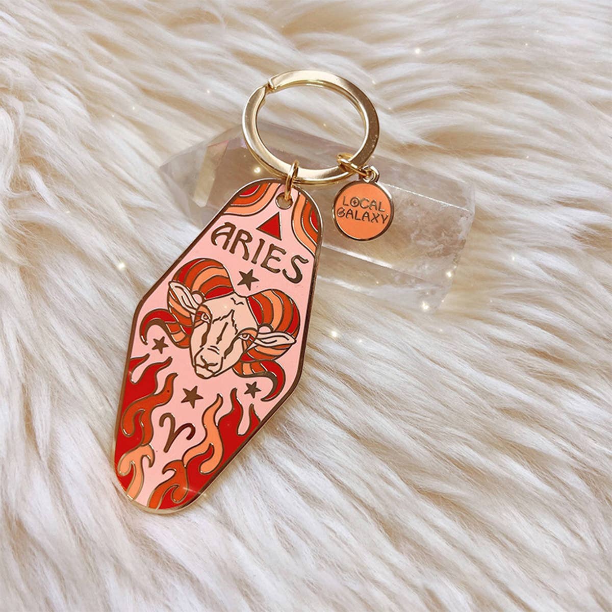 Retro Motel Zodiac Enamel Keychain