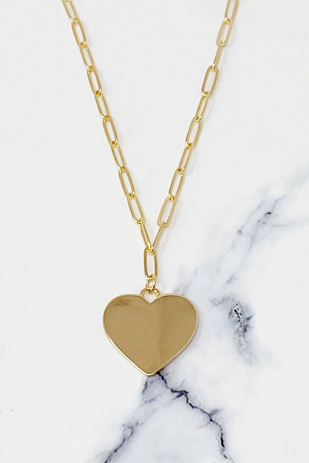 Soft Heart Pendant Necklace - Pink