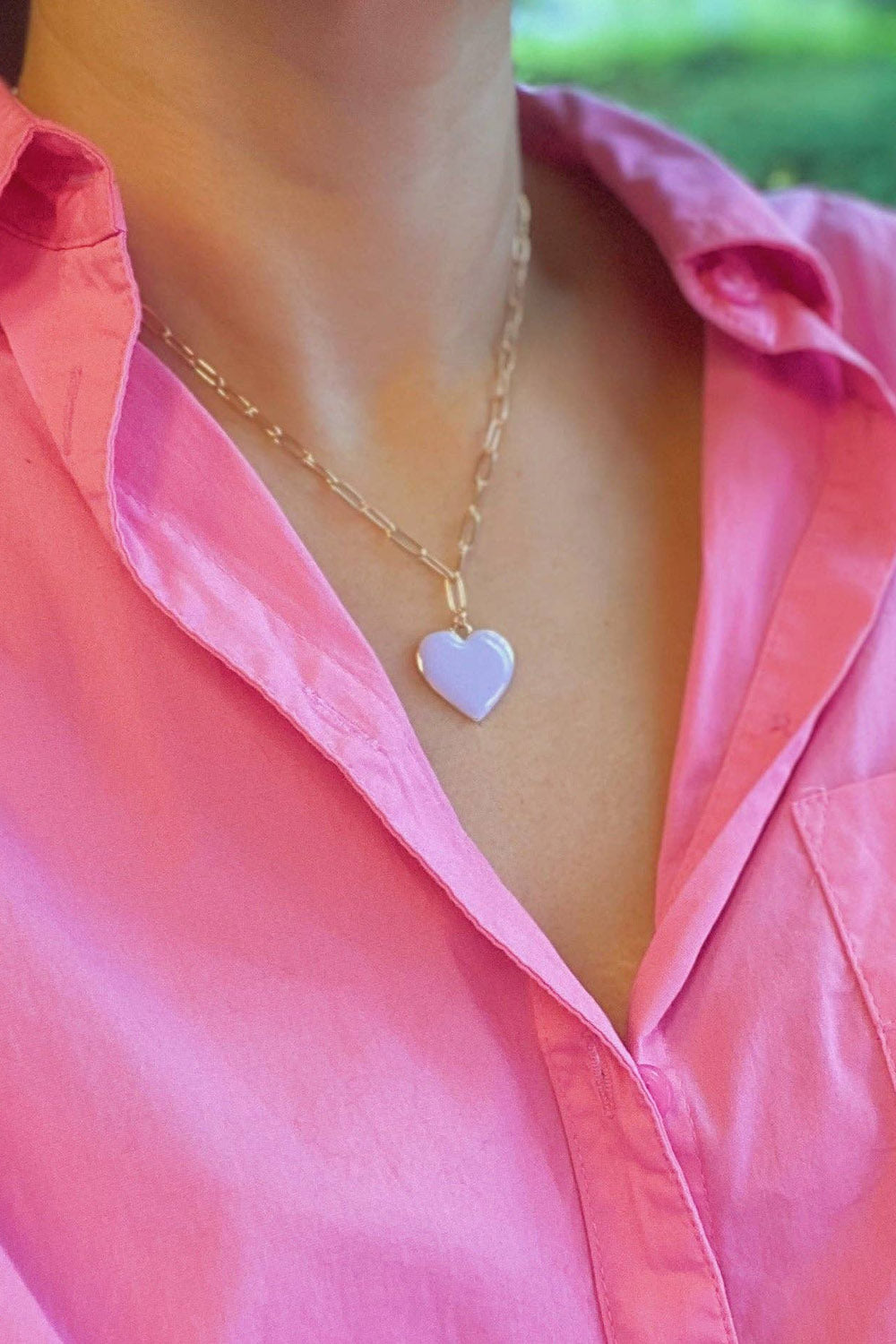 Soft Heart Pendant Necklace - Lavender