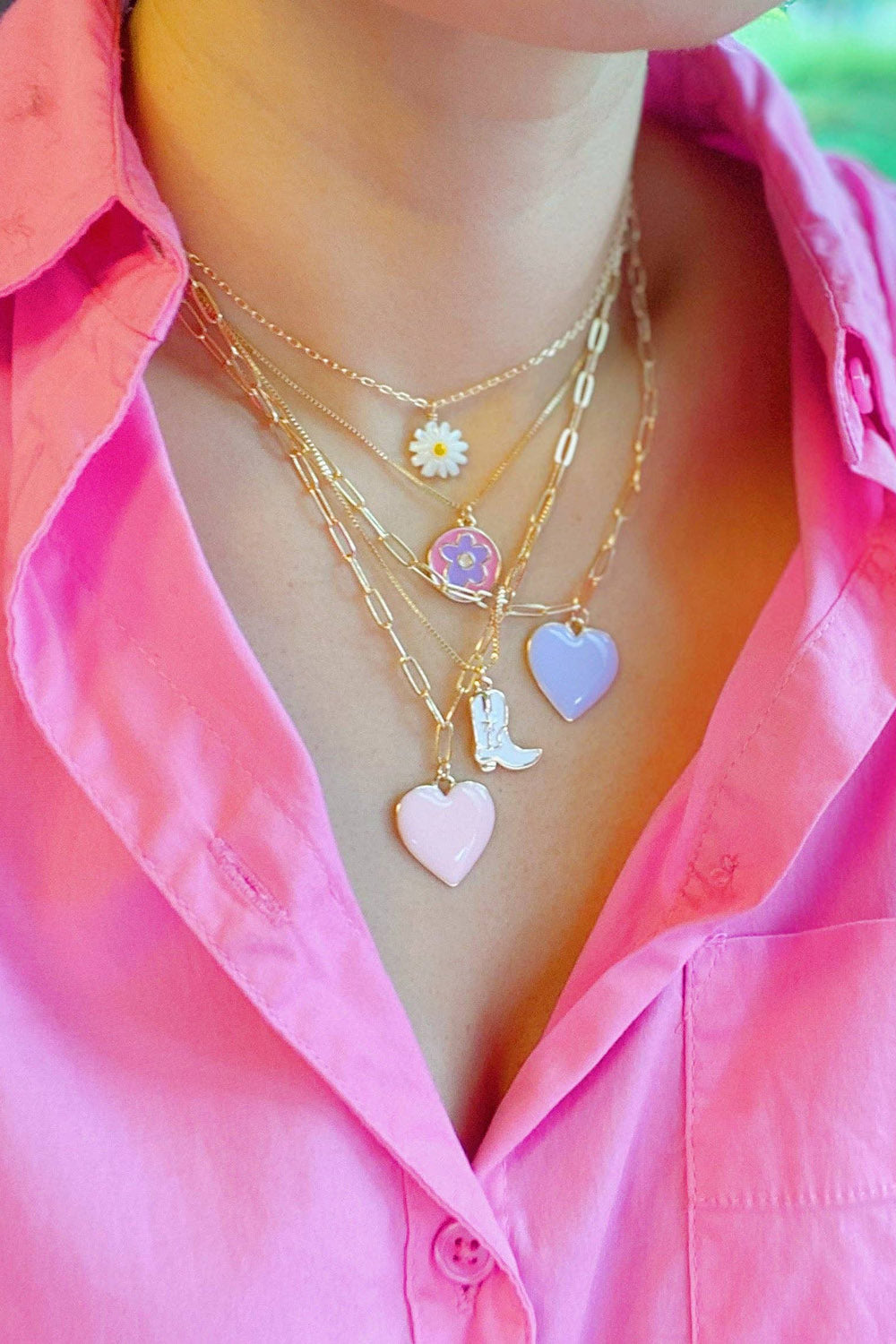 Soft Heart Pendant Necklace - Lavender