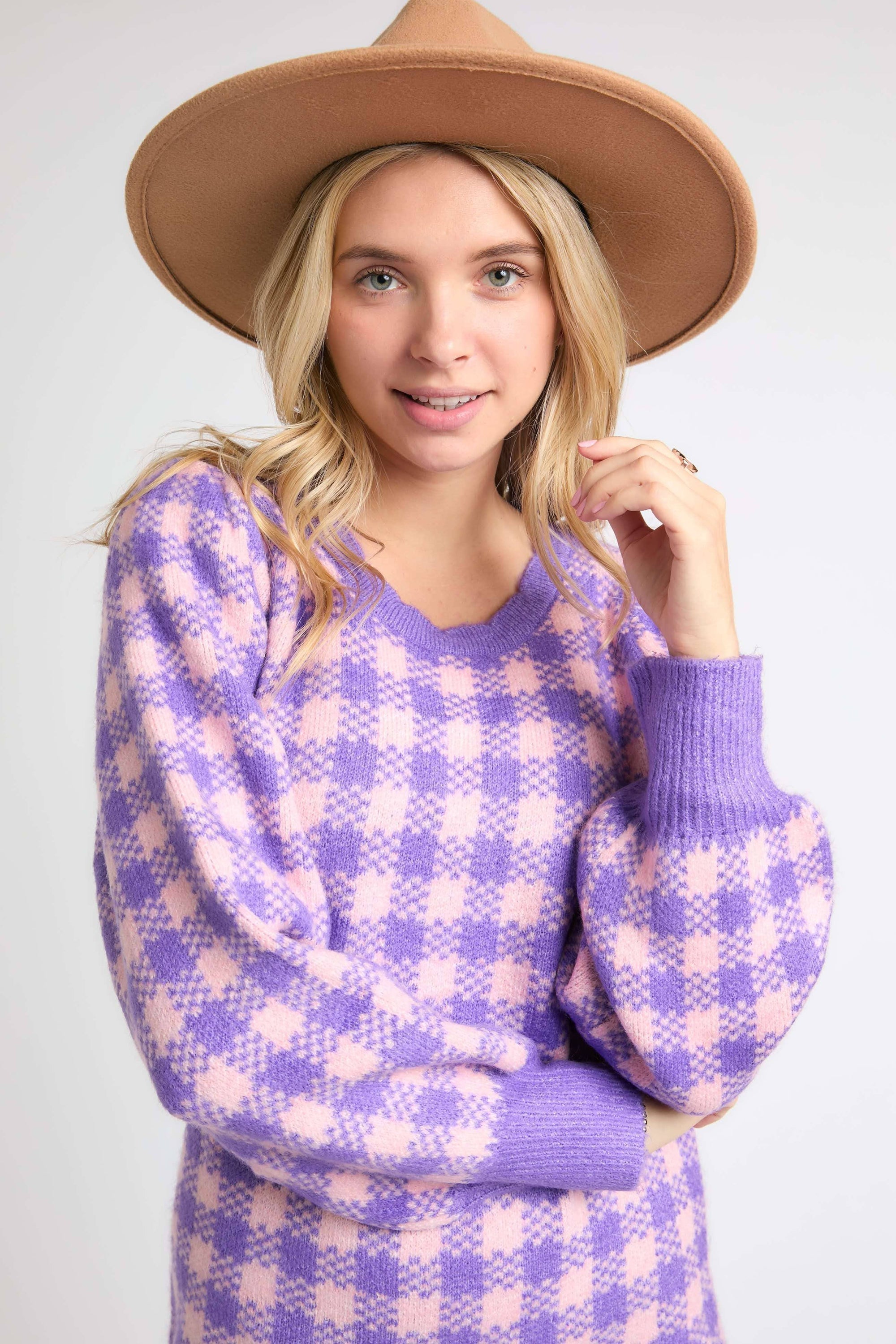 Checker Sweater Dress