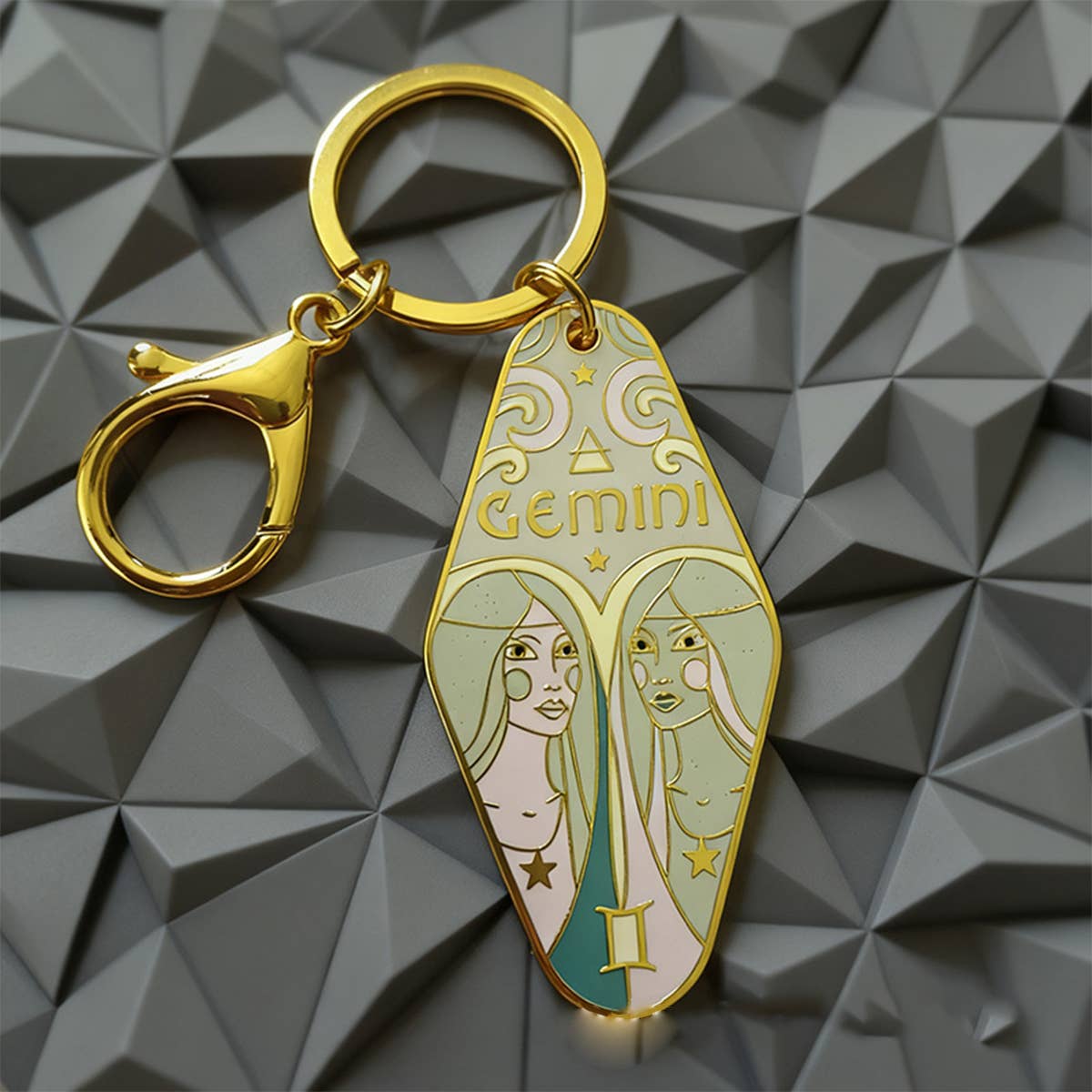 Retro Motel Zodiac Enamel Keychain