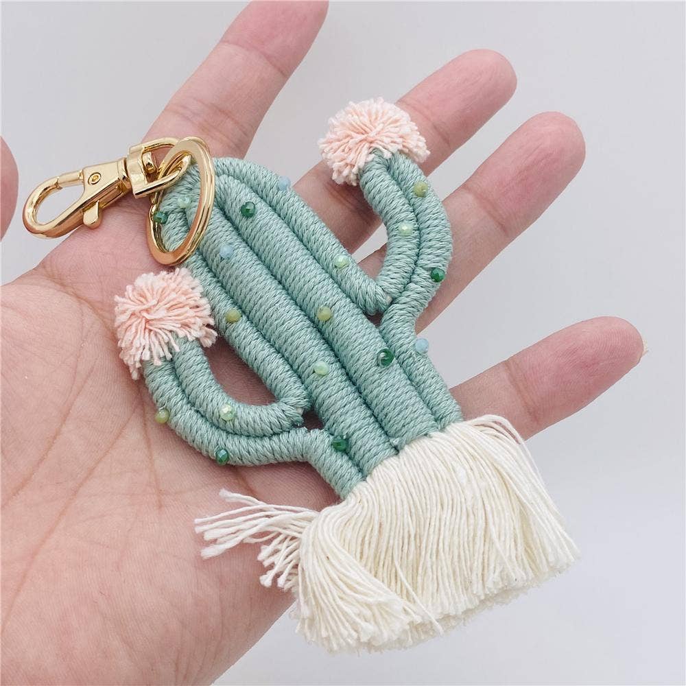 Bohemian Cactus Keychain