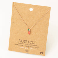 Gold Plated Tiny Strawberry Charm Necklace