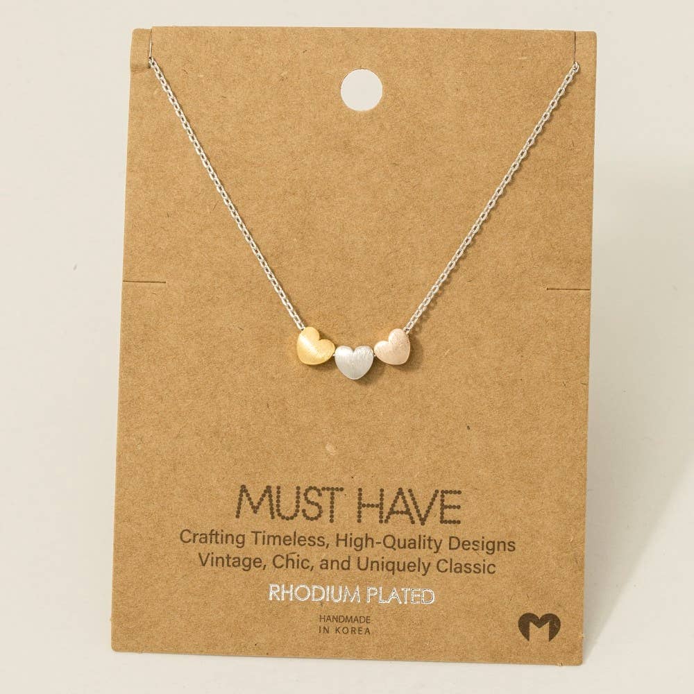 Dainty Three Heart Necklace