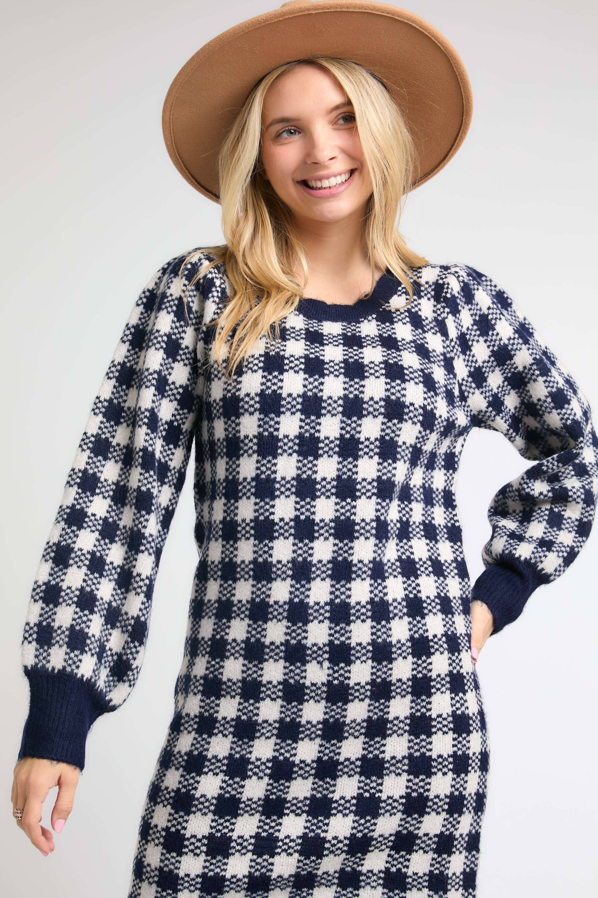 Checker Sweater Dress