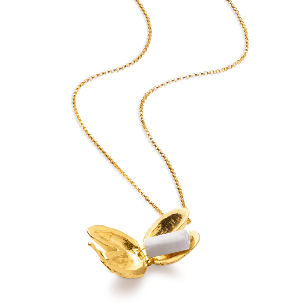 Locket Necklace - Fortune Cookie Locket Necklace - Secret Message Locet
