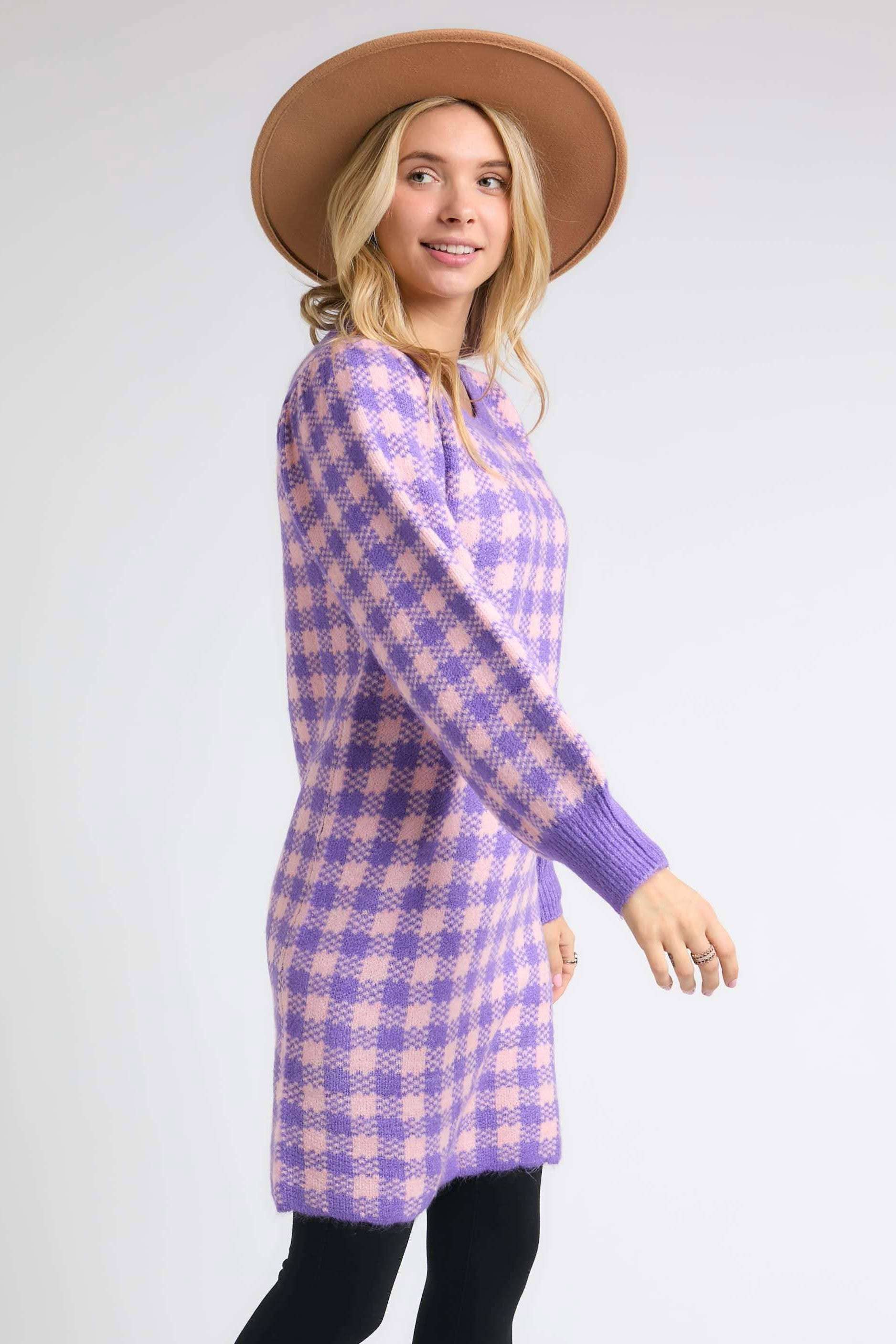 Checker Sweater Dress