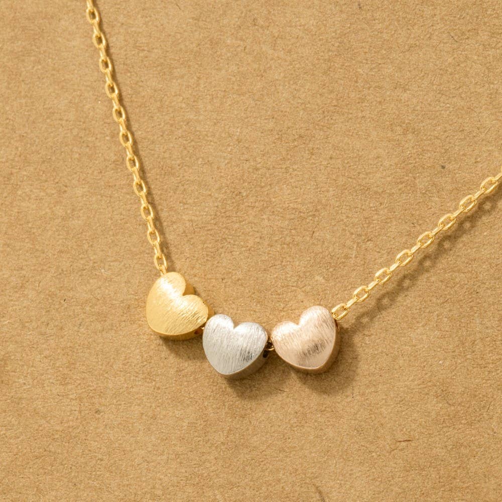 Dainty Three Heart Necklace