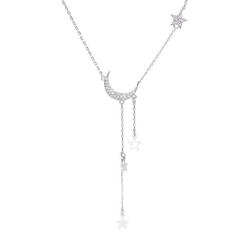 Moon Star Tassel Necklace