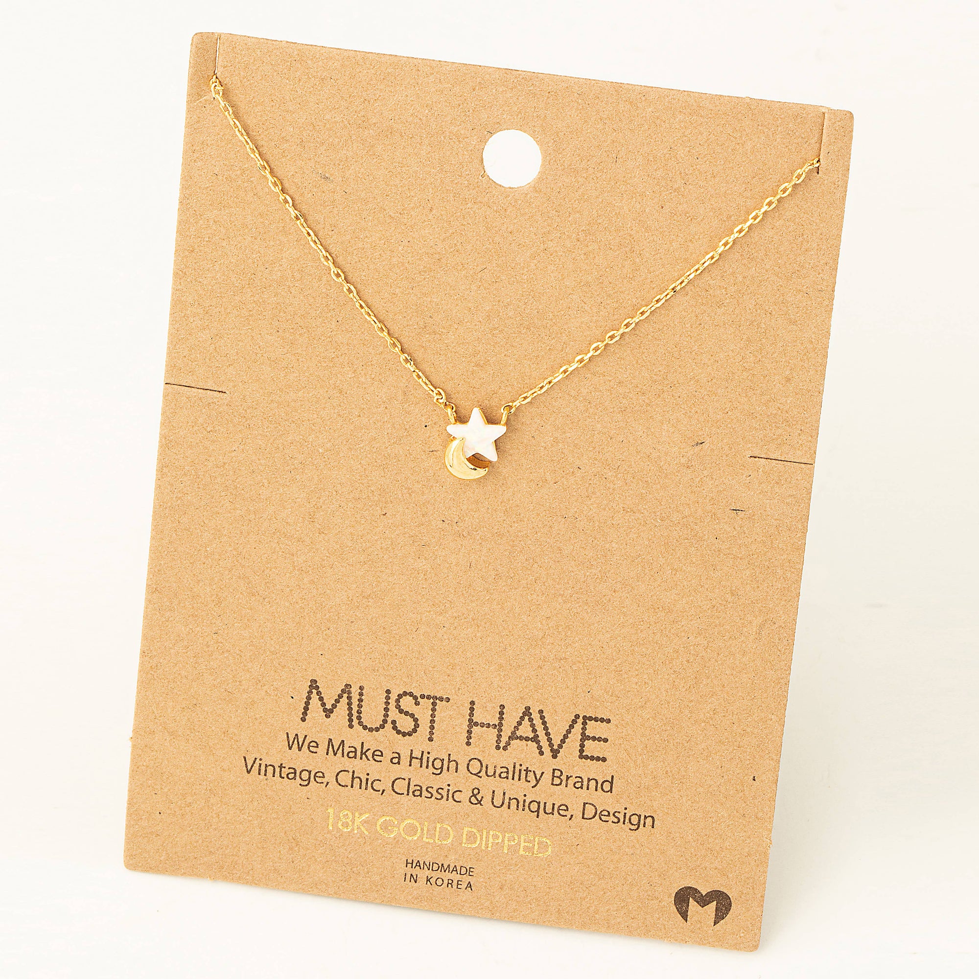 Star Moon Charm Necklace