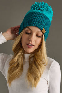 Front Row Pom Hat - Turquoise Pom Pom Hat
