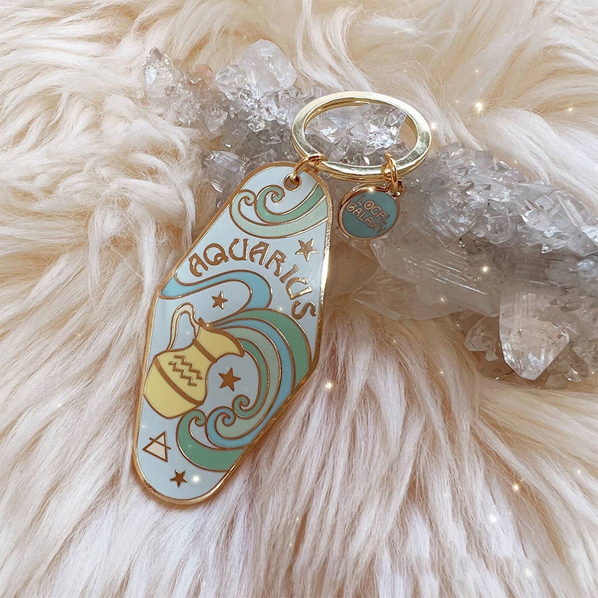 Retro Motel Zodiac Enamel Keychain