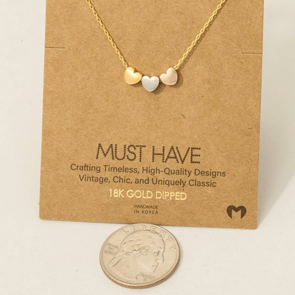 Dainty Three Heart Necklace