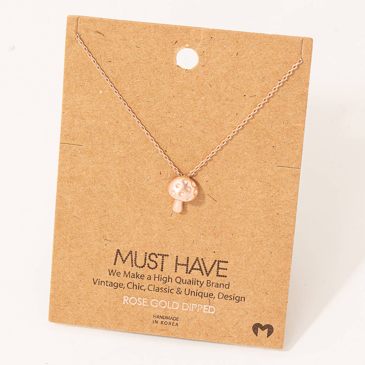 Mini Mushroom Pendant Necklace
