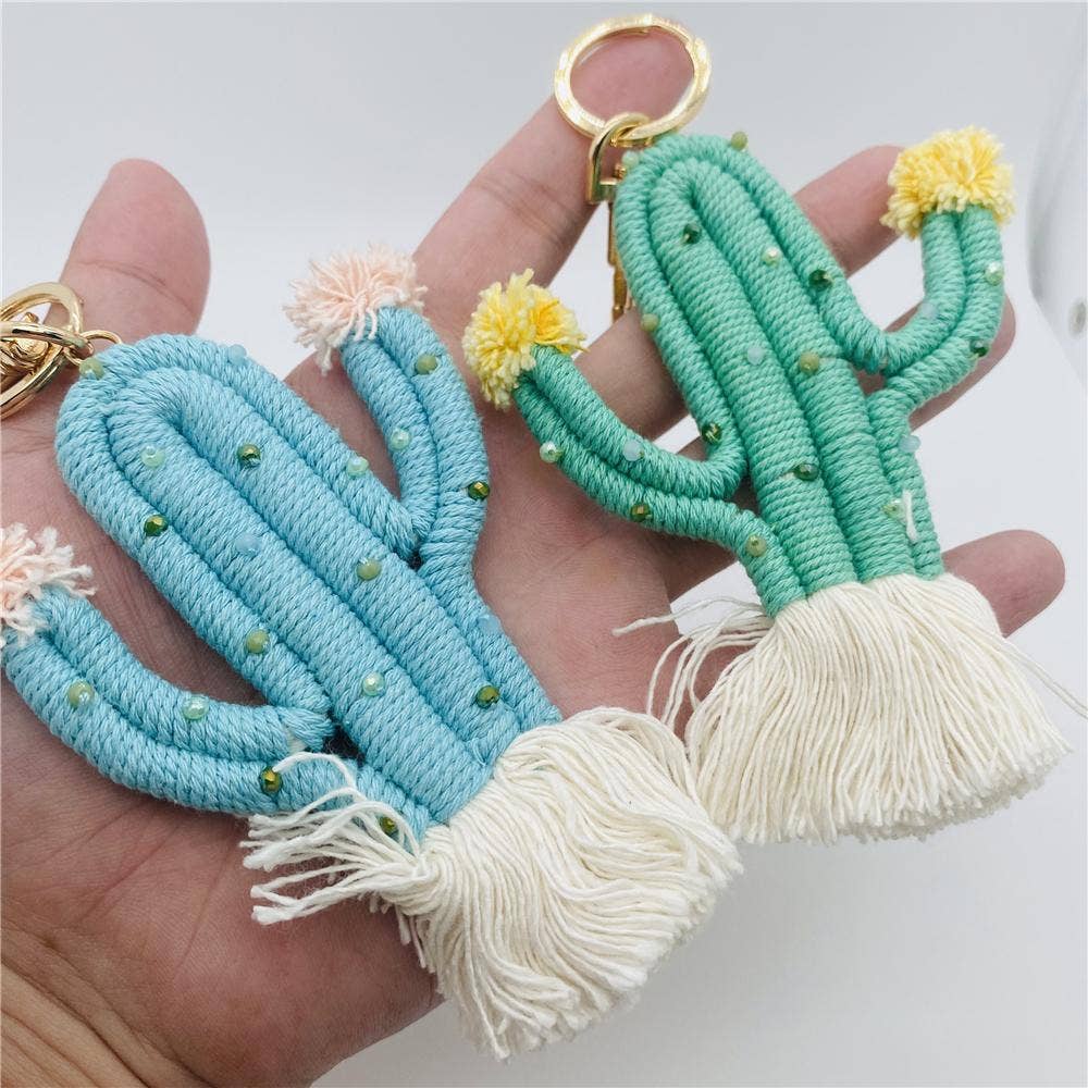 Bohemian Cactus Keychain