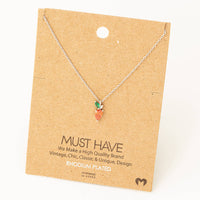 Gold Plated Tiny Strawberry Charm Necklace